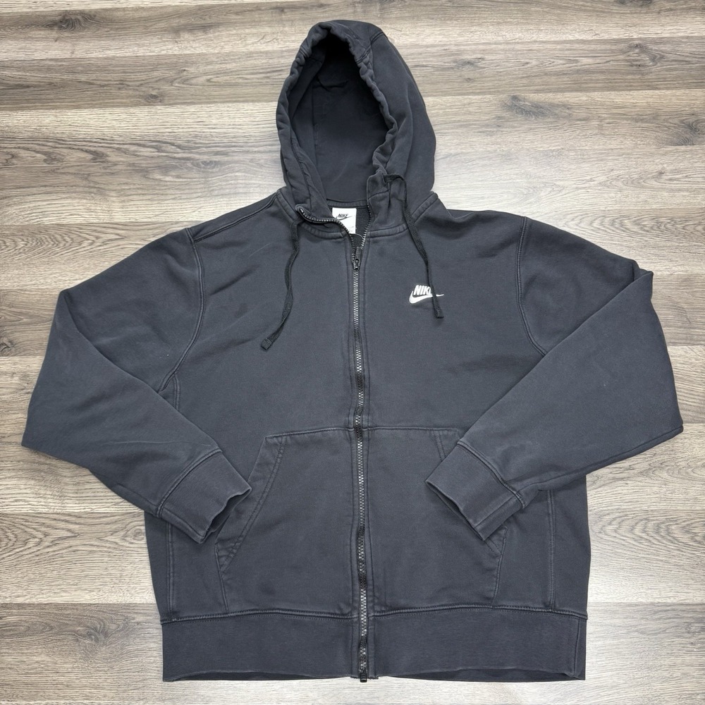 Nike Sportswear Club Full-Zip Hoodie Black Size M Men's
